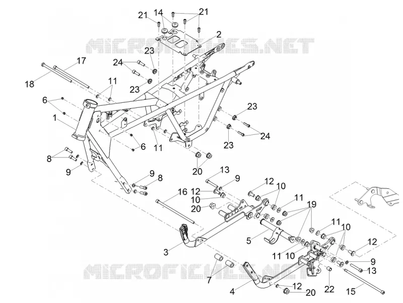 Châssis/coque MOTO GUZZI MOTO-GUZZI-MOTORCYCLES 850 V9 2020  V9 Bobber Sport 850 Euro 4 ABS