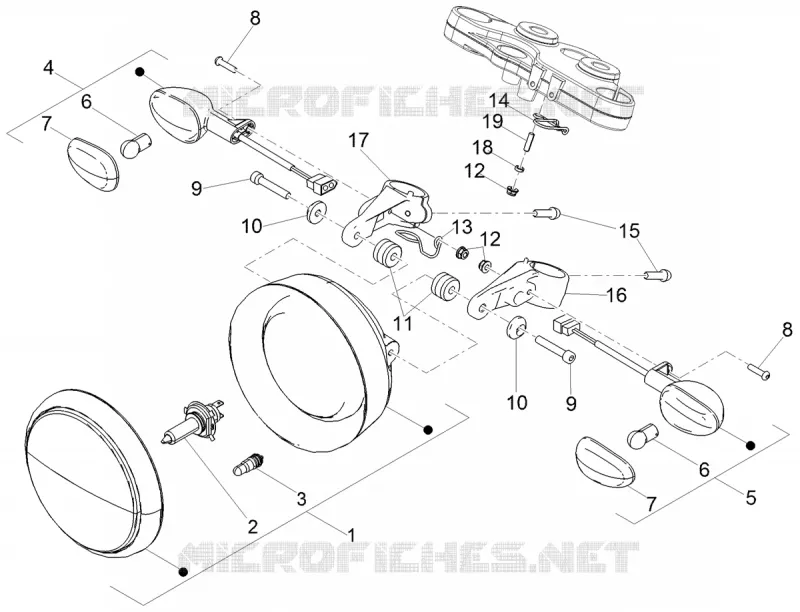 Eclairages avant MOTO GUZZI MOTO-GUZZI-MOTORCYCLES 850 V9 2019  V9 Bobber Sport 850 Euro 4 ABS
