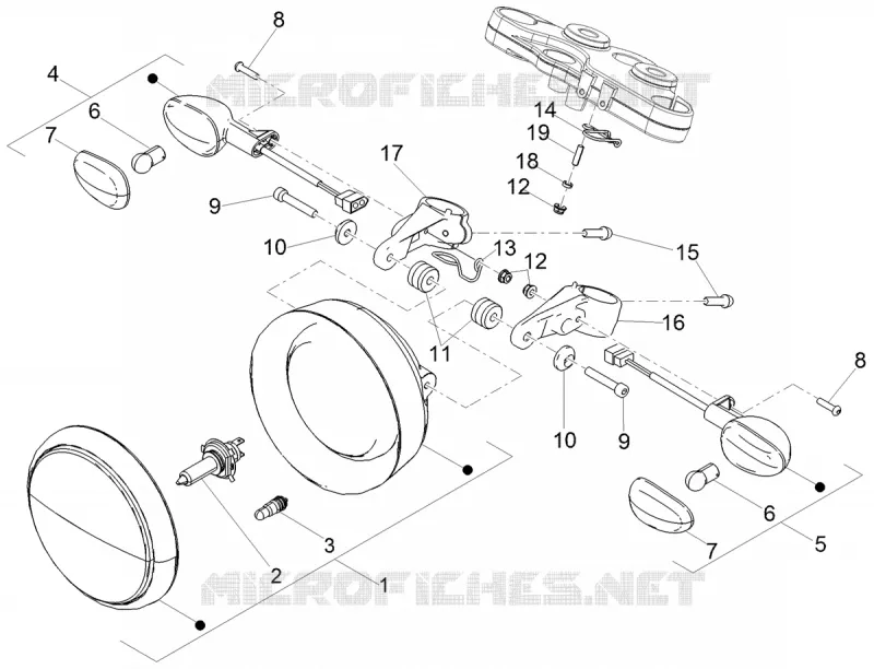 Eclairages avant MOTO GUZZI MOTO-GUZZI-MOTORCYCLES 850 V9 2020  V9 Bobber Sport 850 Euro 4 ABS