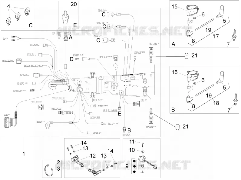CIRCUIT ELECTRIQUE CENTRAL MOTO GUZZI MOTO-GUZZI-MOTORCYCLES 850 V9 2020  V9 Roamer 850 Euro 4 ABS
