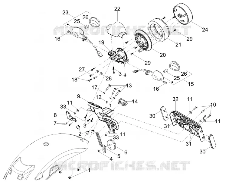 FEUX ARRIERES MOTO GUZZI MOTO-GUZZI-MOTORCYCLES 850 V9 2021  V9 Bobber 850 Euro 5 ABS