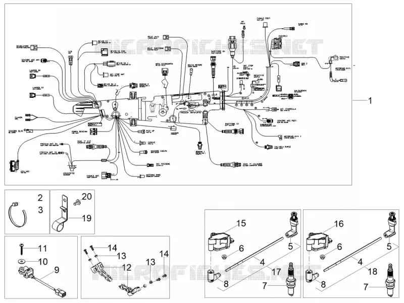 CIRCUIT ELECTRIQUE CENTRAL MOTO GUZZI MOTO-GUZZI-MOTORCYCLES 850 V9 2021  V9 Roamer 850 Euro 5 ABS