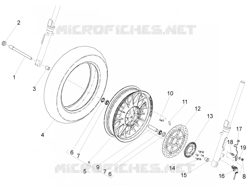 Roue avant MOTO GUZZI MOTO-GUZZI-MOTORCYCLES 850 V9 2021  V9 Roamer 850 Euro 5 ABS