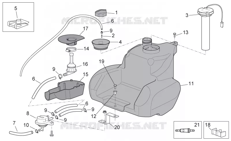 Réservoir essence II SCARABEO SCARABEO-SCOOTER 100 SCARABEO 2001  Scarabeo 4T E2