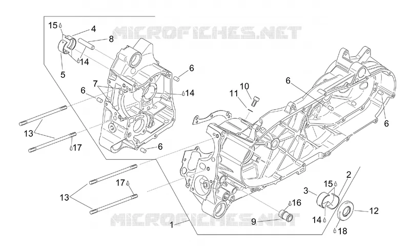 Carter moteur SCARABEO SCARABEO-SCOOTER 150 SCARABEO 1999  Scarabeo (engine Rotax)