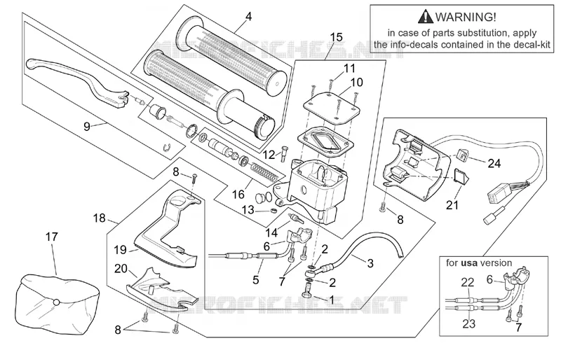 Commandes dte SCARABEO SCARABEO-SCOOTER 150 SCARABEO 2000  Scarabeo (engine Rotax)