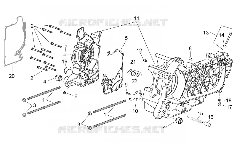 Carter moteur SCARABEO SCARABEO-SCOOTER 125 SCARABEO 2006  Scarabeo E2 (engine Piaggio)