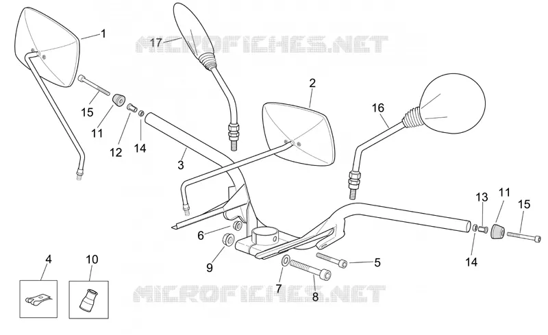 Guidon SCARABEO SCARABEO-SCOOTER 125 SCARABEO 2005  Scarabeo E2 (engine Piaggio)