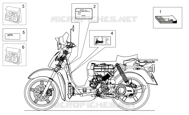 Plaquette et manuels SCARABEO SCARABEO-SCOOTER 125 SCARABEO 2004  Scarabeo E2 (engine Piaggio)
