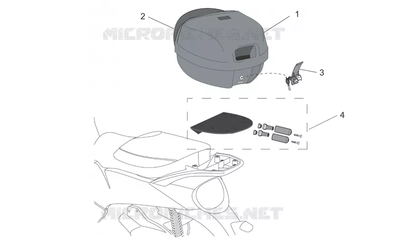 Acc. - Top cases II SCARABEO SCARABEO-SCOOTER 250 SCARABEO 2008  Scarabeo Light E3