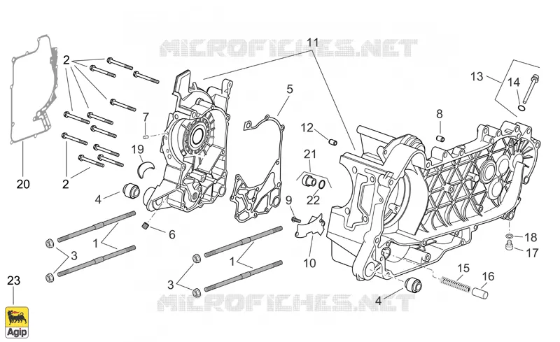 Carter moteur SCARABEO SCARABEO-SCOOTER 250 SCARABEO 2008  Scarabeo Light E3