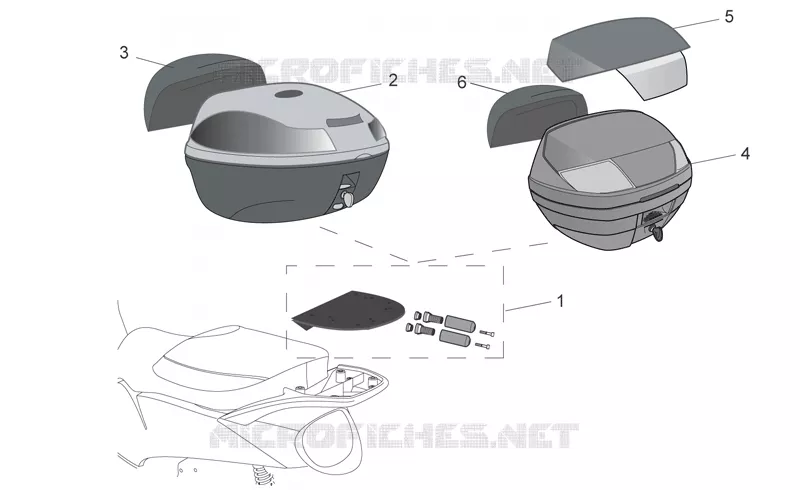 Acc. - Top cases I SCARABEO SCARABEO-SCOOTER 400 SCARABEO 2008  Scarabeo Light