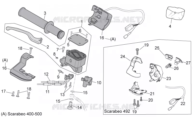 Commandes dte SCARABEO SCARABEO-SCOOTER 400 SCARABEO 2008  Scarabeo Light