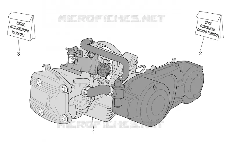 Dessin d'ensemble moteur SCARABEO SCARABEO-SCOOTER 500 SCARABEO 2003  Scarabeo