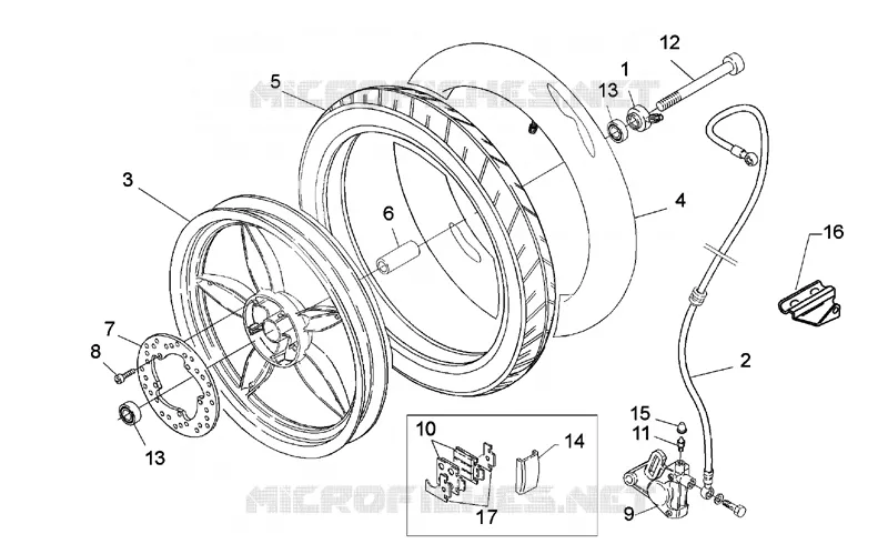 Roue Av. F.D. SCARABEO SCARABEO-SCOOTER 50 SCARABEO 1995  Scarabeo 2T (engine Minarelli)