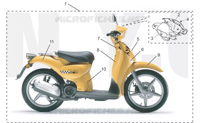 Acc.-Carrosserie spéciale II SCARABEO SCARABEO-SCOOTER 50 SCARABEO 1999  Scarabeo 2T (engine Minarelli)