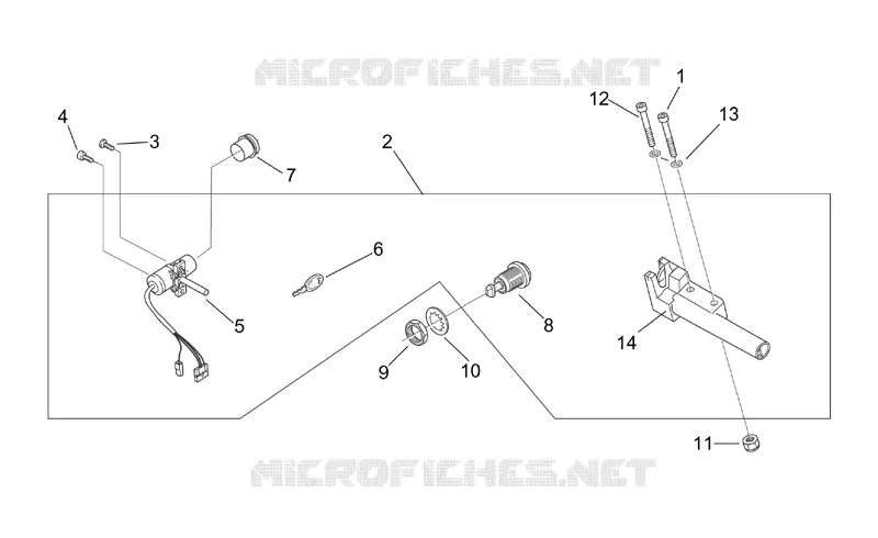 Kit serrure SCARABEO SCARABEO-SCOOTER 50 SCARABEO 1999  Scarabeo 2T (engine Minarelli)