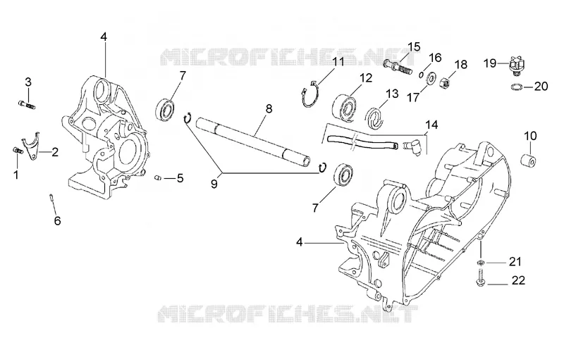 Carters centraux SCARABEO SCARABEO-SCOOTER 50 SCARABEO 2000  Scarabeo 2T (engine Minarelli)