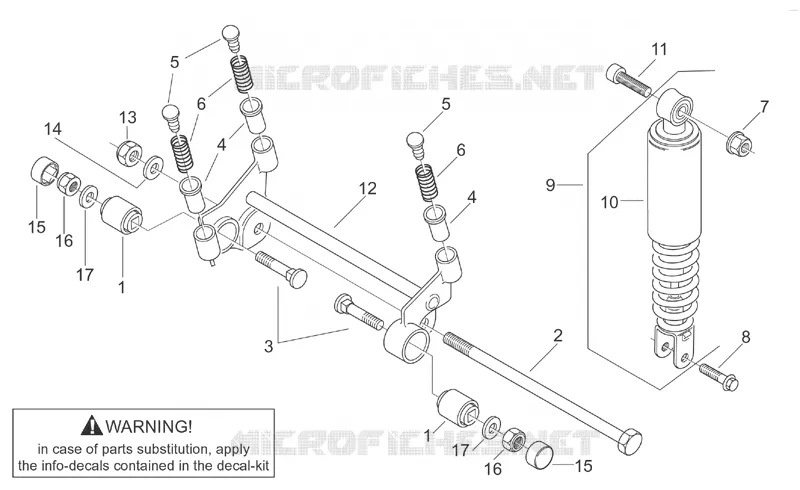 Suspension ar. - Bielle SCARABEO SCARABEO-SCOOTER 50 SCARABEO 2003  Scarabeo 2T (engine Minarelli)
