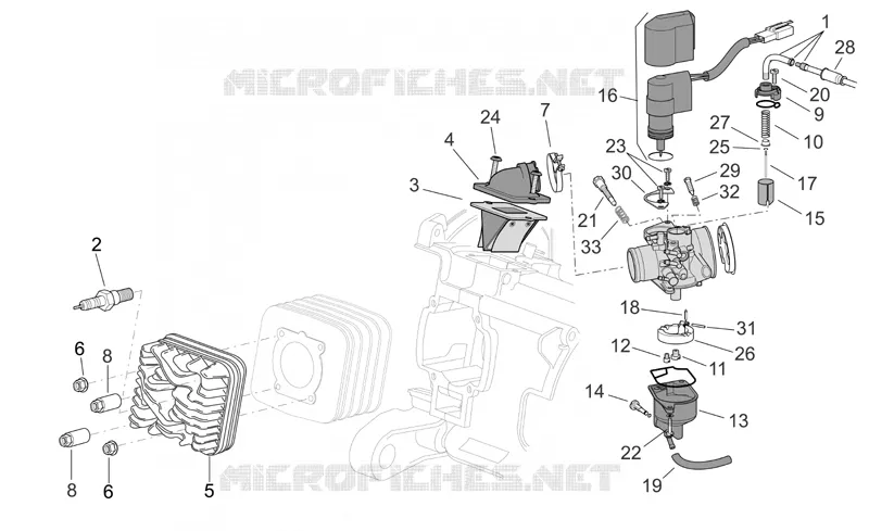Culasse/Carburateur SCARABEO SCARABEO-SCOOTER 50 SCARABEO 2006  Scarabeo 2T E2 (engine Piaggio)