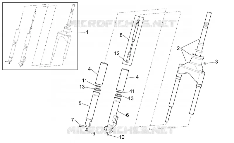 Fourche SCARABEO SCARABEO-SCOOTER 50 SCARABEO 2007  Scarabeo 4T 2V E2