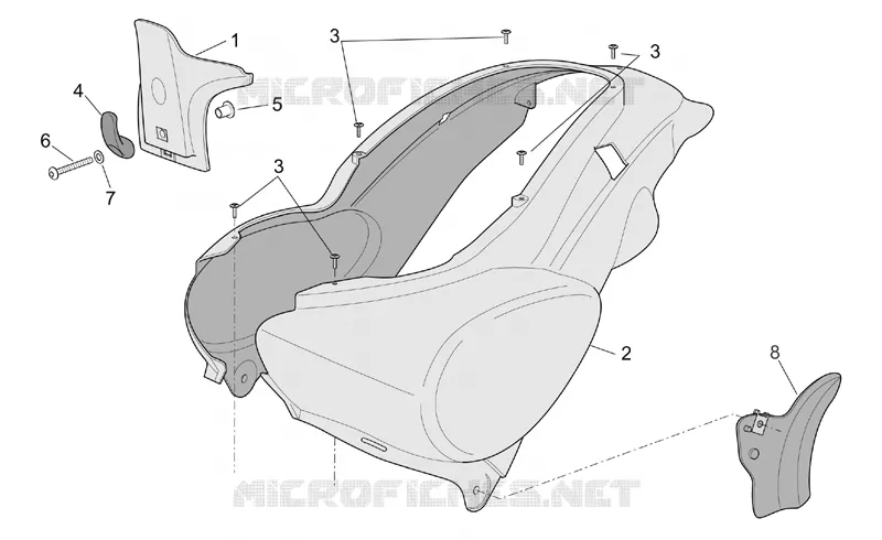 Carrosserie posterieure I SCARABEO SCARABEO-SCOOTER 50 SCARABEO 2001  Scarabeo Ditech