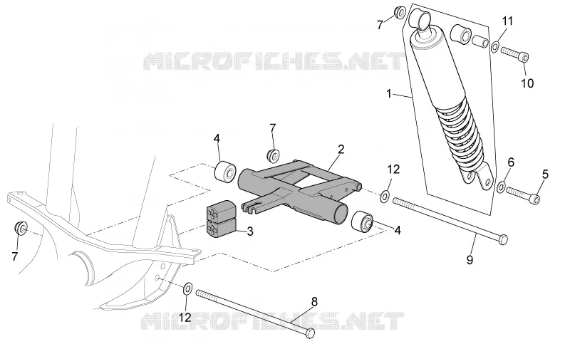 Suspension ar. - Bielle SCARABEO SCARABEO-SCOOTER 50 SCARABEO 2003  Scarabeo Ditech