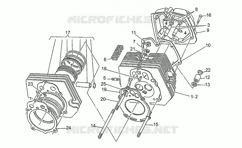 Tête cylindre MOTO GUZZI MOTO-GUZZI-MOTORCYCLES 650 65-GT 1988  65 GT