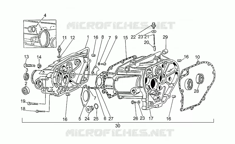 Carter de boîte vitesses MOTO GUZZI MOTO-GUZZI-MOTORCYCLES 750 750-X 1992  X Polizia/PA 1A Serie