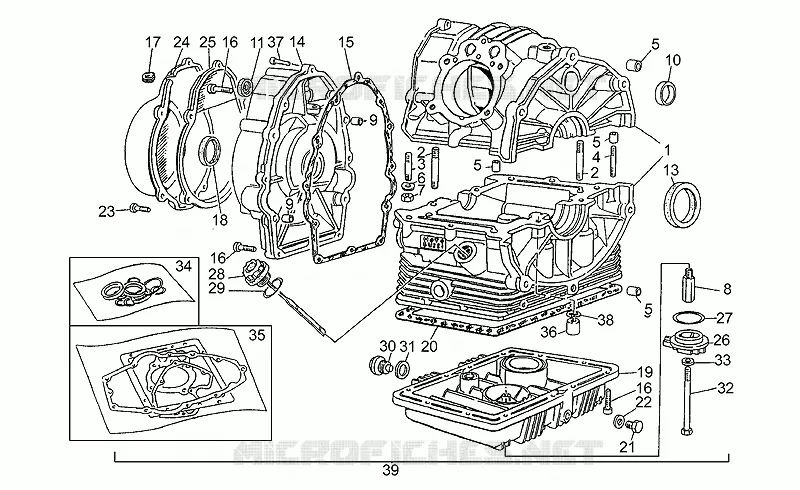 Carter moteur MOTO GUZZI MOTO-GUZZI-MOTORCYCLES 750 750-X 1993  X Polizia/PA 1A Serie