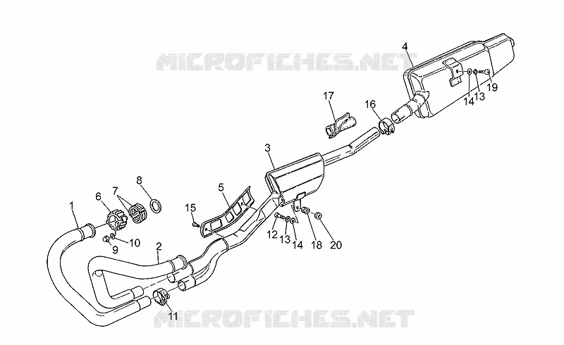Groupe echappement MOTO GUZZI MOTO-GUZZI-MOTORCYCLES 750 750-X 1994  X Polizia/PA 1A Serie