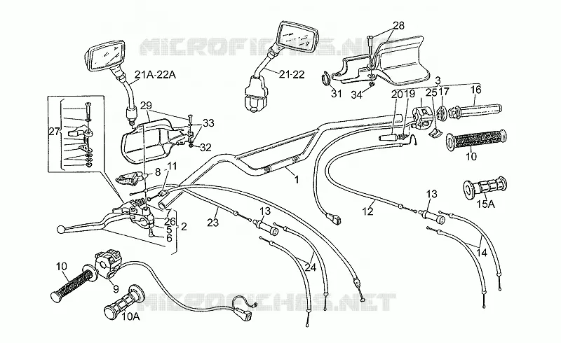 Guidon - Commandes MOTO GUZZI MOTO-GUZZI-MOTORCYCLES 750 750-X 1992  X Polizia/PA 1A Serie