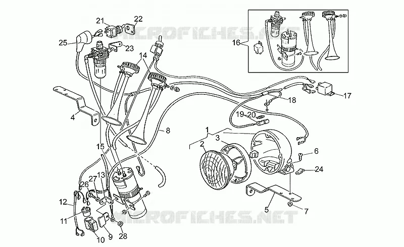 Phare AV bl.-avert.2 tons MOTO GUZZI MOTO-GUZZI-MOTORCYCLES 750 750-X 1993  X Polizia/PA 1A Serie