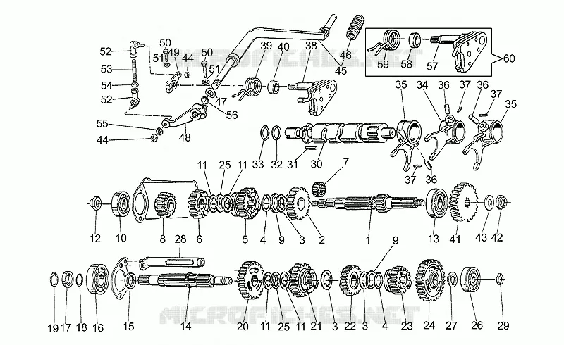 Boîte de vitesses MOTO GUZZI MOTO-GUZZI-MOTORCYCLES 750 750-X 1998  X Polizia/PA 2A Serie