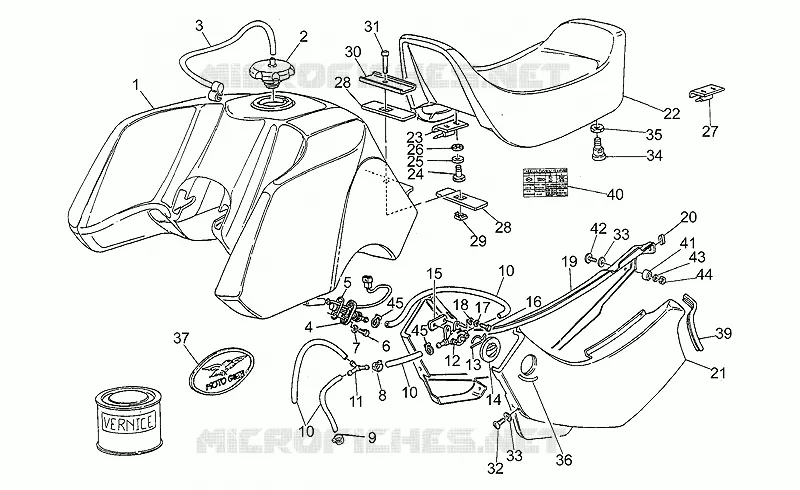 Carrosserie centrale - Selle MOTO GUZZI MOTO-GUZZI-MOTORCYCLES 750 750-X 1999  X Polizia/PA 2A Serie