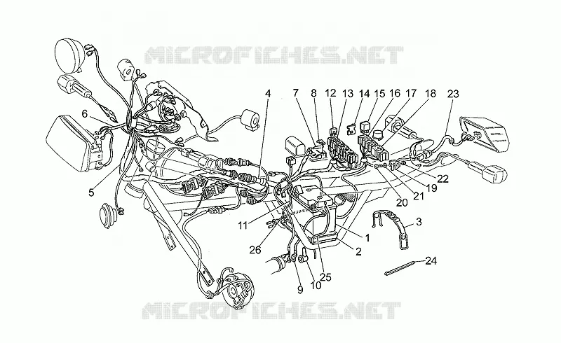 Circuit electrique MOTO GUZZI MOTO-GUZZI-MOTORCYCLES 750 750-X 1996  X Polizia/PA 2A Serie
