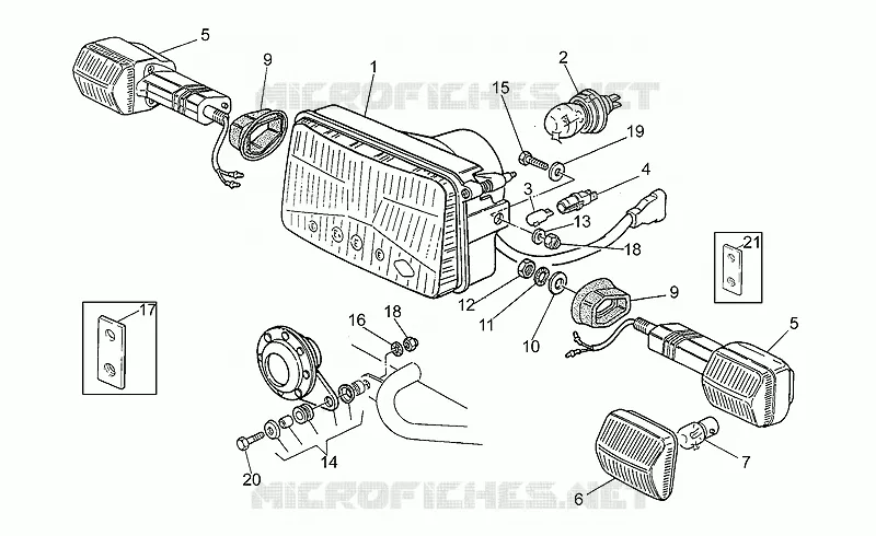 Feu AV/Klaxon MOTO GUZZI MOTO-GUZZI-MOTORCYCLES 750 750-X 2000  X Polizia/PA 2A Serie