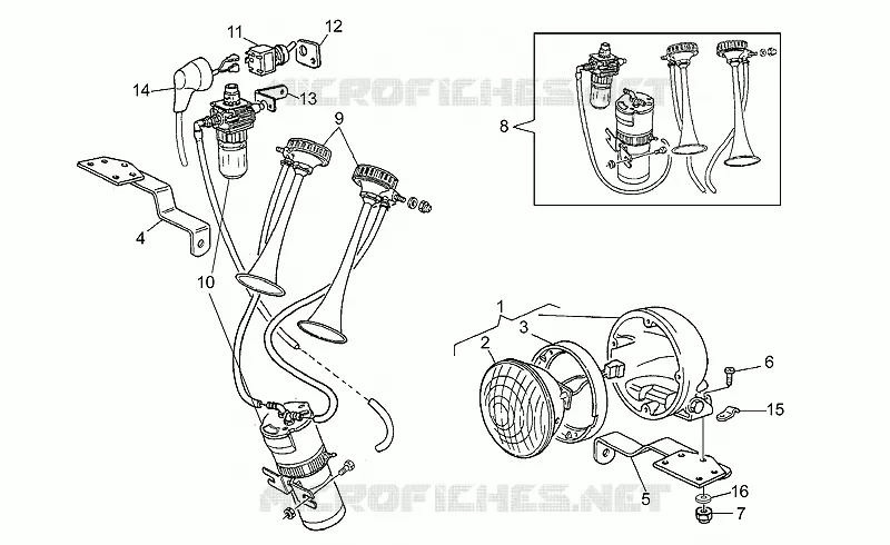 Feu AV bleu/avertisseurs MOTO GUZZI MOTO-GUZZI-MOTORCYCLES 750 750-X 1996  X Polizia/PA 2A Serie