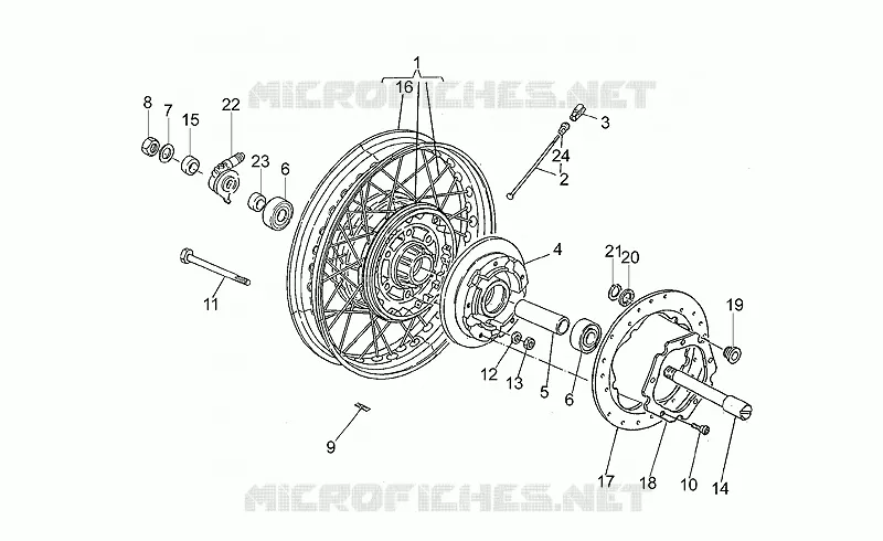 Roue AV LX16500> MOTO GUZZI MOTO-GUZZI-MOTORCYCLES 750 750-X 1998  X Polizia/PA 2A Serie