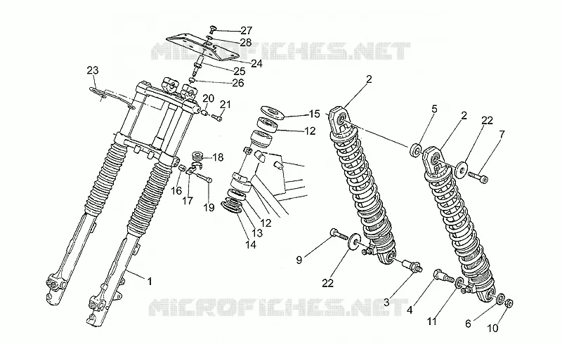 Suspension avant/arriere MOTO GUZZI MOTO-GUZZI-MOTORCYCLES 750 750-X 2000  X Polizia/PA 2A Serie