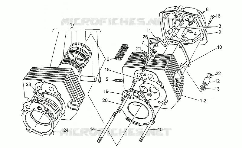 Tête cylindre MOTO GUZZI MOTO-GUZZI-MOTORCYCLES 750 750-X 1995  X Polizia/PA 2A Serie