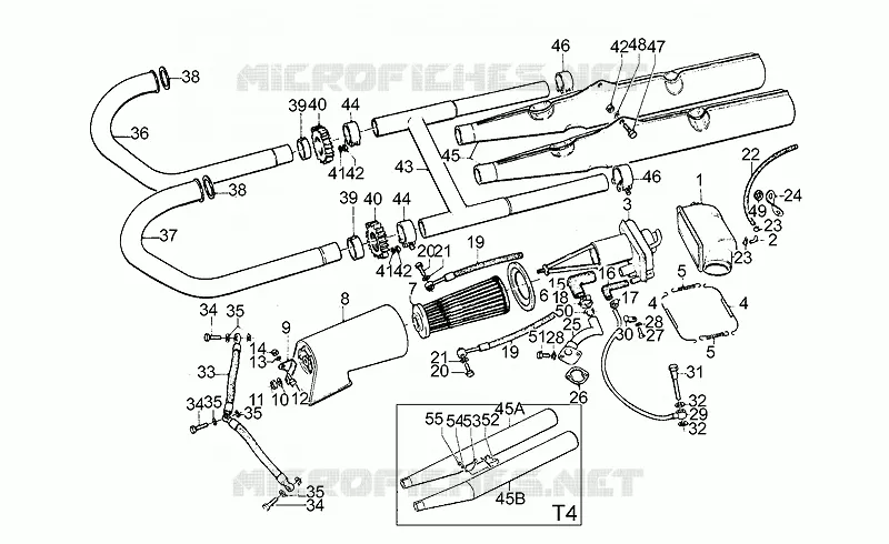 Aspiration-échappement MOTO GUZZI MOTO-GUZZI-MOTORCYCLES 850 850-T3 1979  T3 e Derivati Calif./T4/Pol./CC/PA