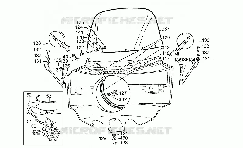 Carène 850T4 MOTO GUZZI MOTO-GUZZI-MOTORCYCLES 850 850-T3 1982  T3 e Derivati Calif./T4/Pol./CC/PA