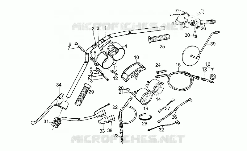 Guidon - Commandes MOTO GUZZI MOTO-GUZZI-MOTORCYCLES 850 850-T3 1980  T3 e Derivati Calif./T4/Pol./CC/PA