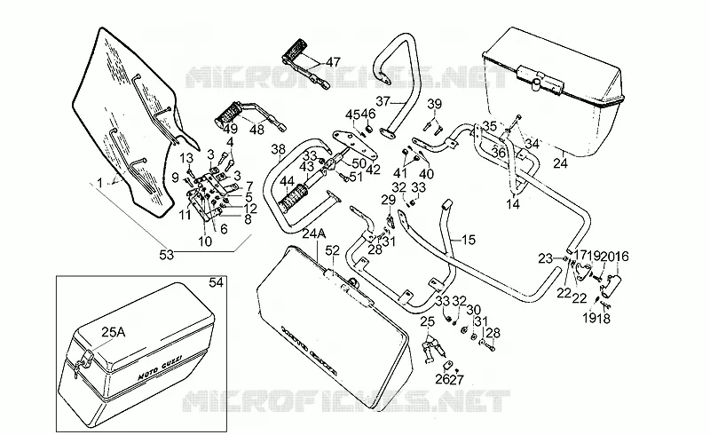 Sacoches rigides MOTO GUZZI MOTO-GUZZI-MOTORCYCLES 850 850-T3 1979  T3 e Derivati Calif./T4/Pol./CC/PA