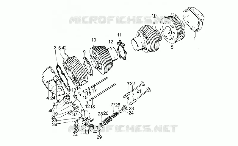 Tête cylindre MOTO GUZZI MOTO-GUZZI-MOTORCYCLES 850 850-T3 1983  T3 e Derivati Calif./T4/Pol./CC/PA