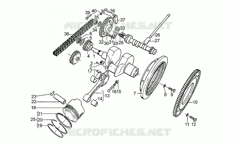 Arbre moteur MOTO GUZZI MOTO-GUZZI-MOTORCYCLES 850 850-T5 1988  T5 III Serie Civile