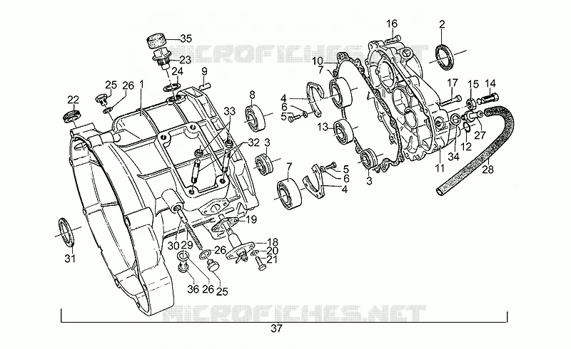 Carter de boîte vitesses MOTO GUZZI MOTO-GUZZI-MOTORCYCLES 850 850-T5 1987  T5 III Serie Civile