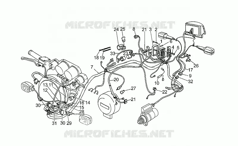 Circuit electrique MOTO GUZZI MOTO-GUZZI-MOTORCYCLES 850 850-T5 1985  T5 III Serie Civile