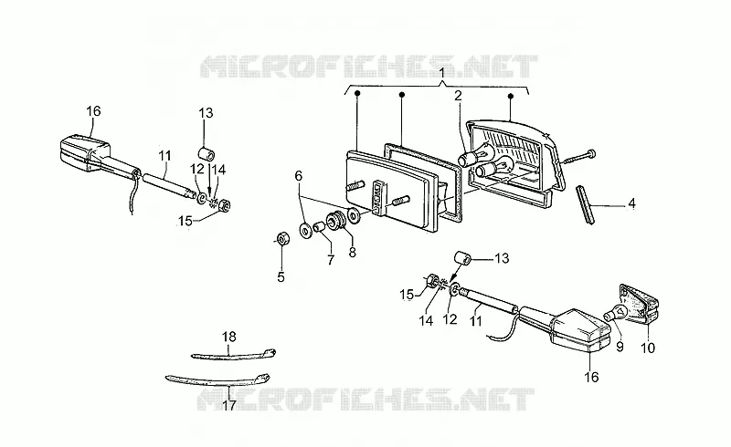 Feu arrière MOTO GUZZI MOTO-GUZZI-MOTORCYCLES 850 850-T5 1986  T5 III Serie Civile